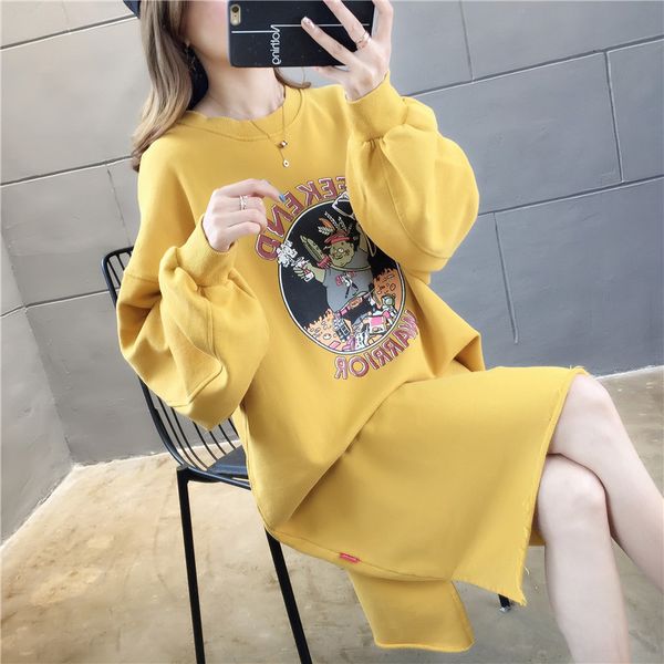 

2021 new cotton round neck women's medium casual loose multi price autumn winter print slim long sleeve sweater uxw2, Black