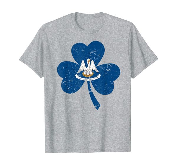 

louisiana irish shamrock st patricks day men woman t-shirt, White;black
