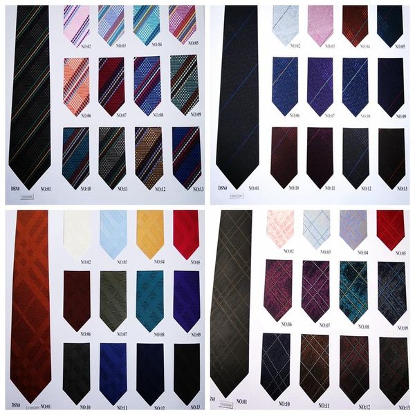 

bow ties 100pcs 100%polyester mens striped necktie  - rose black yellow pink blue green wine aqua red grey navy purple orange, Black;gray