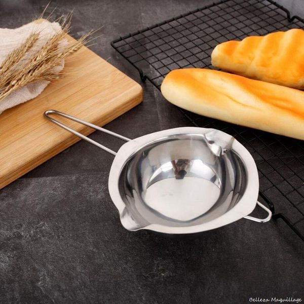 

bowls non-stick long handle wax melting pot stainless steel diy scented candle soap chocolate milk bowl butter tool