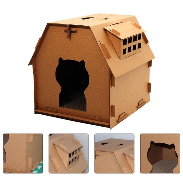 

cat toys 1pc house shaped scratcher multifunction grinding bed pet supply