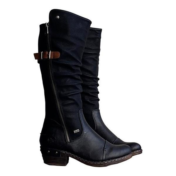 

boots women's fashion side zipper, Black