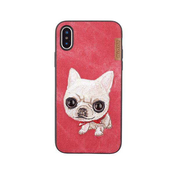 

apple x case iphone 12/11 promax/ 8plus teddy panda xs max embroidered xr cat and dog protective case