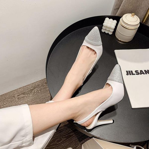 

sandals stiletto heels female shoe 2021 women's shallow mouth girls fashion comfort multicolored high pointed rome fretwork dress shoes, Black