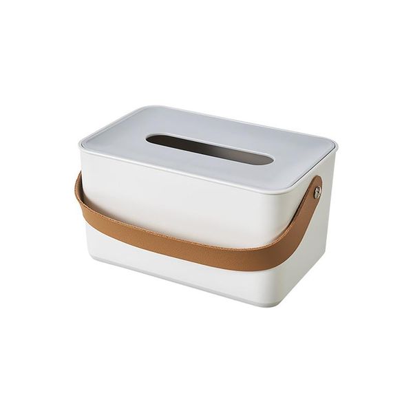 

tissue boxes & napkins napkin box hand paper dining room pu leather for table with handle stand modern storage holder office home el