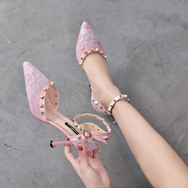 

sandals summer women high heel shoes woman fashion bow-tie pointed toe pumps ladies ankle strap thin heels stilettos cfwi, Black