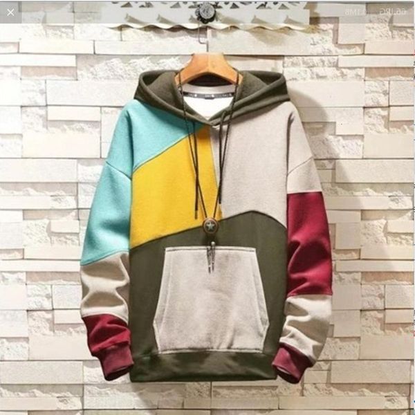 

loose men's personality color bloing couple's hooded men's sweater, Black