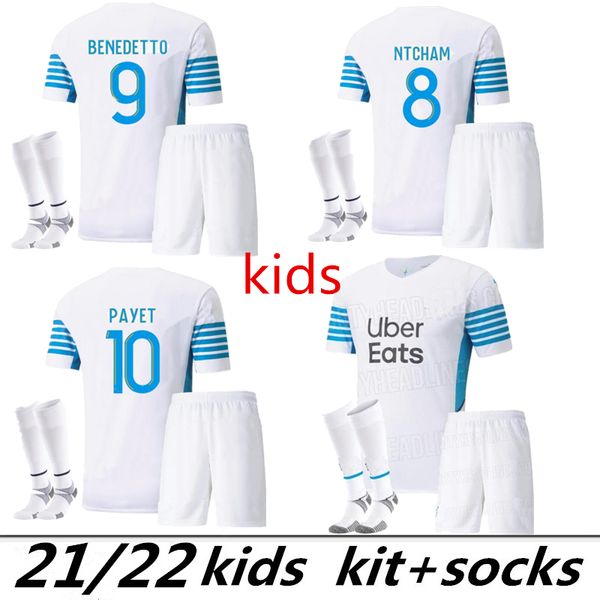 

kids kit 21 22 soccer jersey olympique de 2021 2022 om maillot foot cuisance thauvin benedetto kamara payet football shirts, Black;yellow