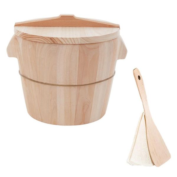 

storage bottles & jars 1 set steamed rice wooden bucket steamer with lid