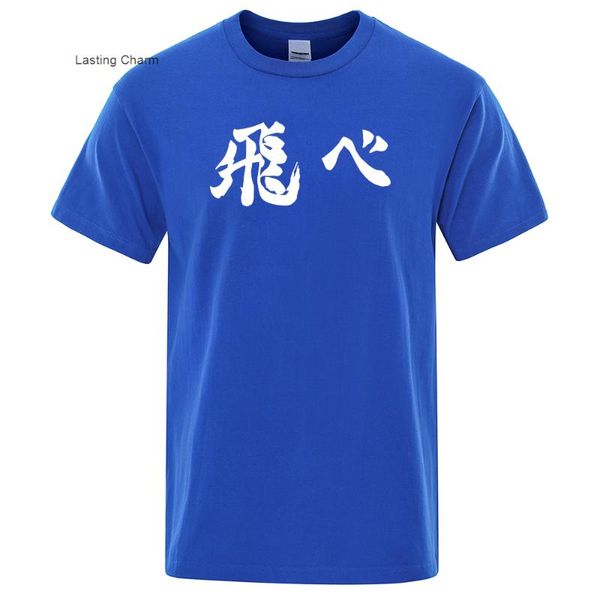 

men's t-shirts lasting charm caoon kayama haikyuu anime print men t-shirt comfoable mode tshi vine crewne clothing big mate man, White;black
