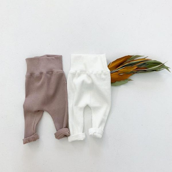

trousers cute fashion baby legging solid color cotton external wear child pants born boy girls high waist belly care long, Blue