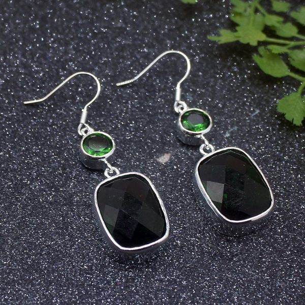 

dangle & chandelier glowing natural shiny green peridot silver color for women drop earrings 2 inch hd563
