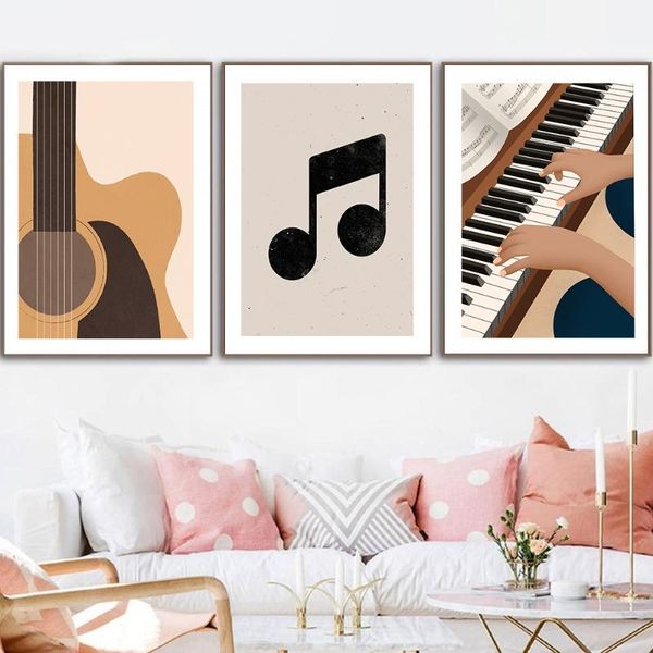 

paintings nordic music art poster classic guitar piano vintage wall picture for living room minimalist cuadros decoration home deco