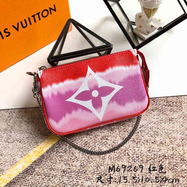 

clutch wallets card clutches brand leather compact long designer chain wallet pouches key luxury holders cases purse m69269 eve mini, Black;red