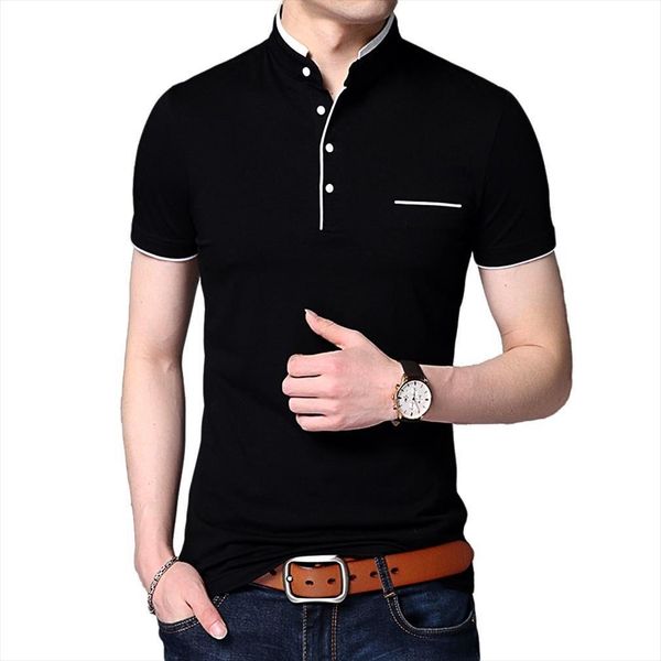 

shirts with short sleeve men polo summer office clothing casual print stand collar comfortable plus size s 3xl dress shirt, White;black