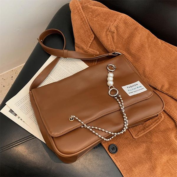 

evening bags 2021 fashion casual large capacity european and american niche design underarm bag pearl chain shoulder messenger handbag