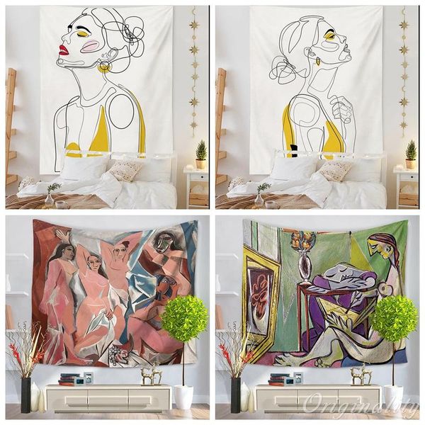 

tapestries abstract woman tapestry wall hanging for home el decor