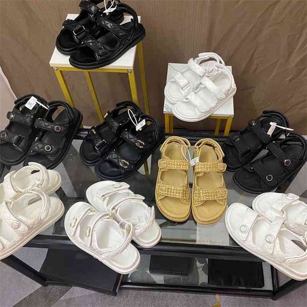 

new velcro casual summer leather thick soled sandals, Black