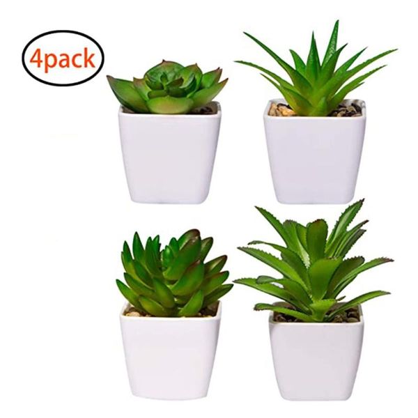 

decorative flowers & wreaths 4pcs potted succulents simulation succulent office home window decoration ornaments mini plant