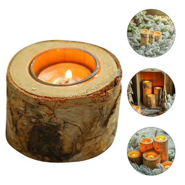 

candle holders birch wood trunk holder tea light candlestick pastoral decoration