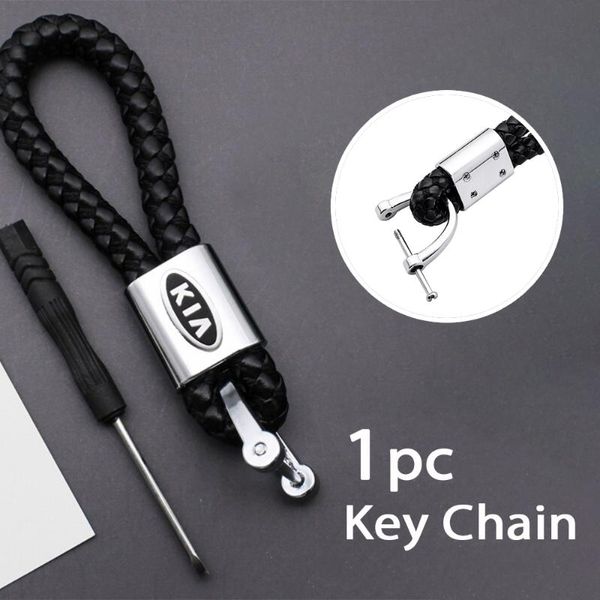 

keychains car styling 3d metal leather emblem key ring keychain holder for kia cerato sportage r k2 k3 k5 rio 3 4 sorento, Silver