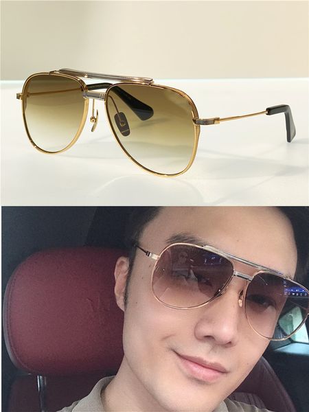 

new popular sunglasses type404 men design k gold retro pilot frame fashion avant-garde style uv400 lens eyewear with case, White;black