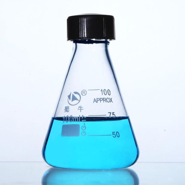 

storage bottles & jars 50ml 100ml 250ml 500ml 1000ml lab glassware pyrex glass conical erlenmeyer flask sample bottle with screw lid
