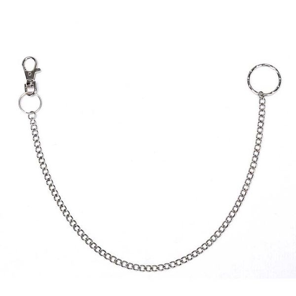 

keychains men's hiphop keychain rock punk trousers hipster pant metal wallet belt chain silver ring clip keyring jewelry