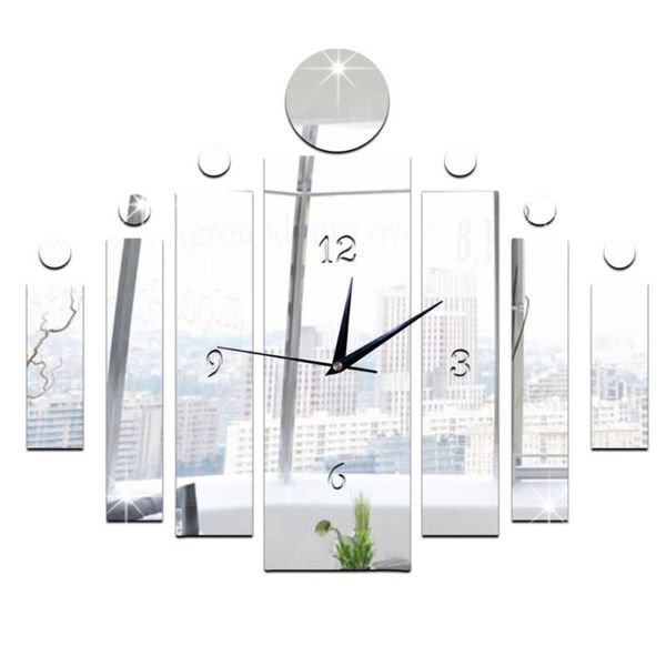 

wall clocks living room clock 3d diy home decoration watch horloge murale quartz acrylic mirror stickers orologio da parete