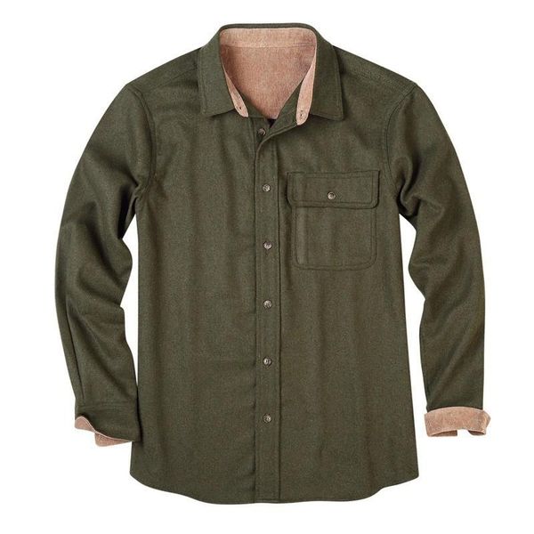 

men's casual shirts autumn flange velvet turn-down collar long sleeve shirt cotton solid color trade, White;black