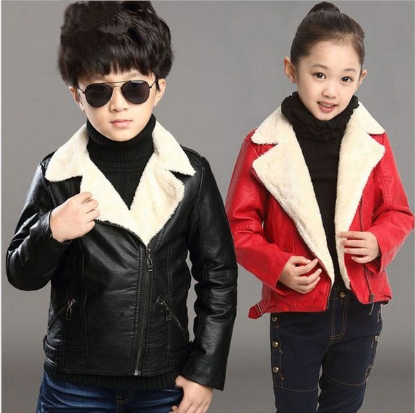 

children clothes baby boys girls winter thick veet coats kids pu leather jacket fashion clothes children's warm clothing outwears jacke