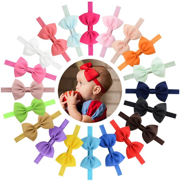 Baby Stirnbänder Big Bowknot Kopfschmuck Mädchen Süße Nette Band Bow Bands Kinder Haarschmuck Kinder Kleinkind Elastische Haarband 20 Farben KHA69