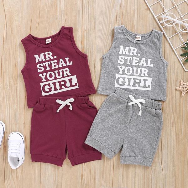 

2pcs baby clothes set born shirts shorts girl sleeveless summer boy clothing sets, White