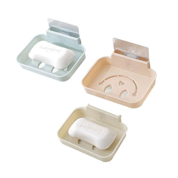 

bathroom storage & organization wall hanged drain soap dish pp material sucker hook plate tray creative bath tools