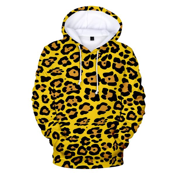 

fashion hoodie leopard 3d print hoodie men and women casual hoodie outdoor sports shirt, Black