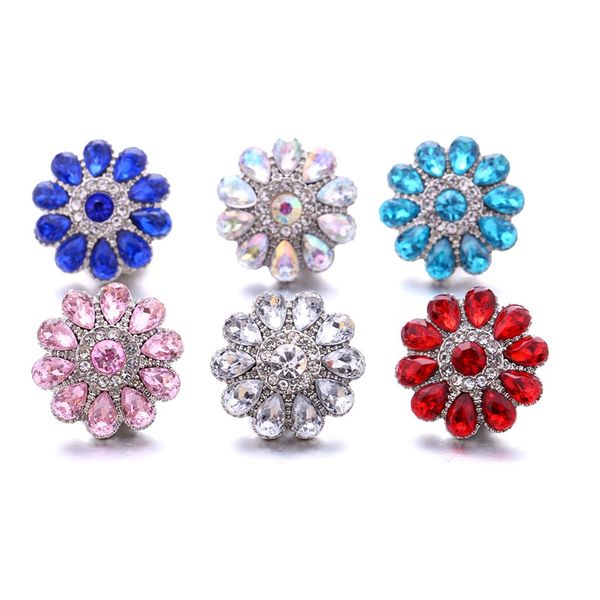 

euramerican rhinestone fastener 18mm snap button clasp gorgeous zircon silver color alloy metal oval charms for snaps jewelry findings suppl