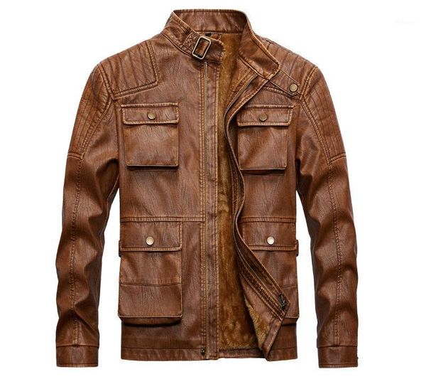 

multi-bag washed retro pu men's large size leather jacket jackets, Black;brown