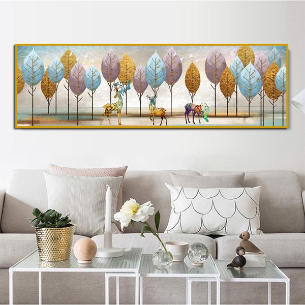 Rich tree Leaf Pictures Stile nordico Decorazione moderna Tela Pittura Wall Art For Living Room Comodino divano sfondo NO FRAME