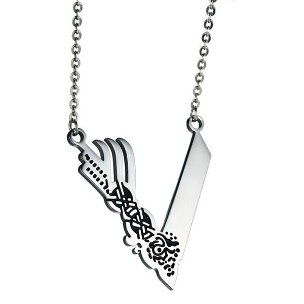 

stainless steel necklace viking style neck pendant creative chain jewelry color necklaces, Silver