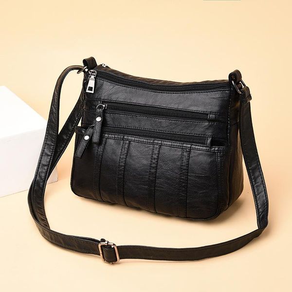 

evening bags solid color shoulder messenger bag elegant simple handbags casual women pu leather small zipper crossbody bolsas feminina