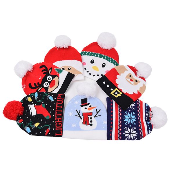 

christmas hats for parent-child baby hat kids beanie santa knitted winter warm cap children new year party, Blue;gray