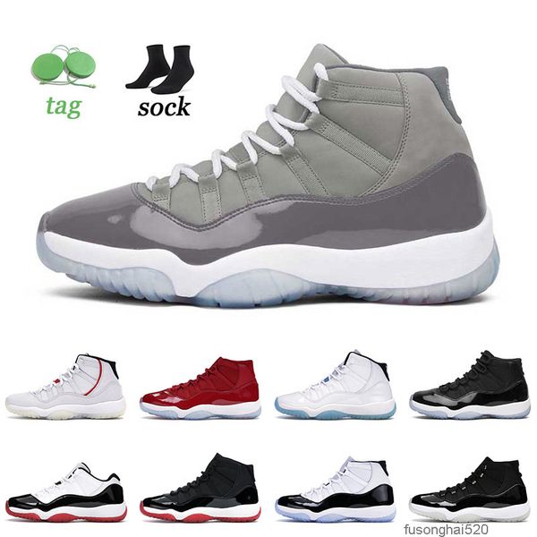 

original 2022 cool grey basketball shoes 11 11s mens womens legend blue space jam cap and gown metallic silver trainers jumpman