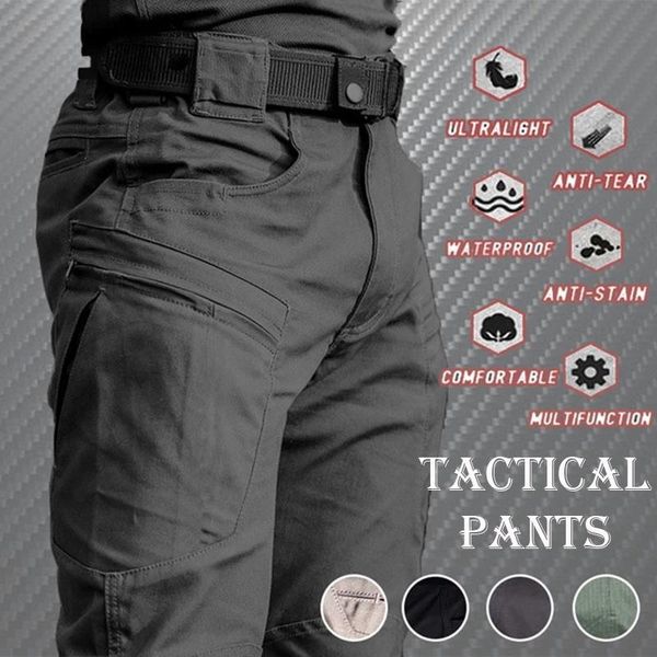

men's pants city military tactical men swat combat army trousers many pockets waterproof wear resistant outdoor casual cargo, Black