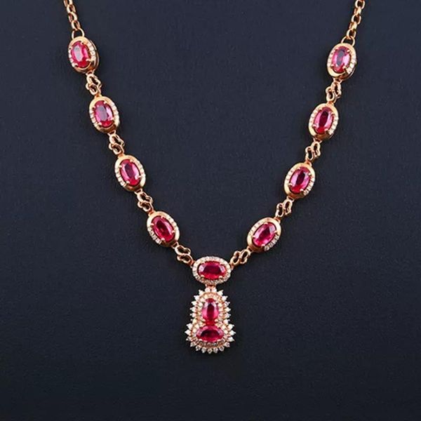 

pendant necklaces classical design natural 925 silver sterling jewelry luxury red birthstone necklace charm