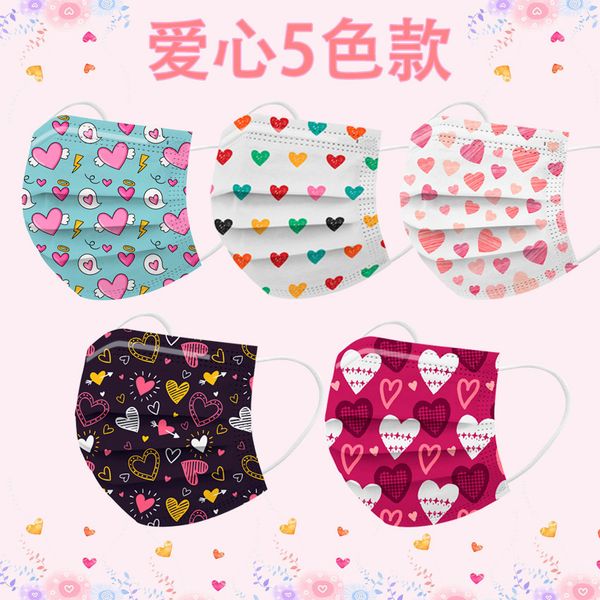 

custom logo disposable three-layer spray dust new love face mask