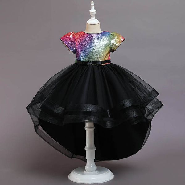 

girls dresses kids clothes wear children clothing skirt princess party formal birthday pettiskirt dress b7639, Red;yellow