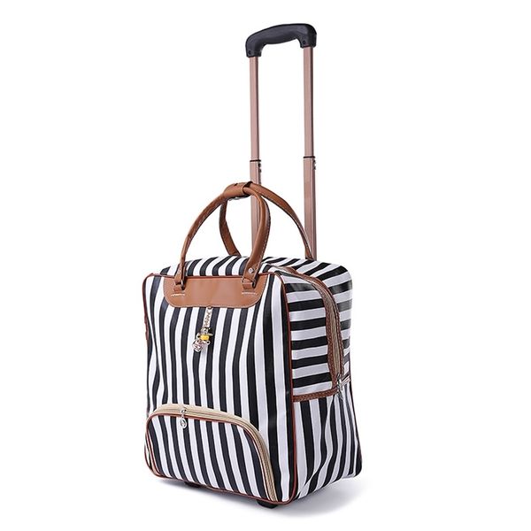 Moda Mulheres Travel Business Boarding Bag On Rodas Trolley Bolsas Grande Capacidade Viagem Rolling Bagagem Retro Menina Mala de Viagem 211118