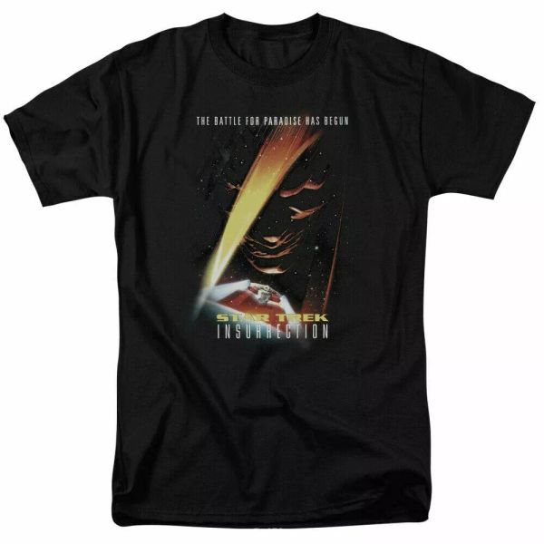 

star trek insurrection movie t shirt licensed sci-fi movie classic tee new black, White;black