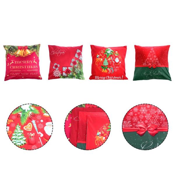 

cushion/decorative pillow 4pcs xmas covers plush cushion cover case square