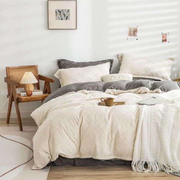 

bedding sets nordic simple style set bed line duvet cover pillowcase bedroom decoration single double  king 150/180/200